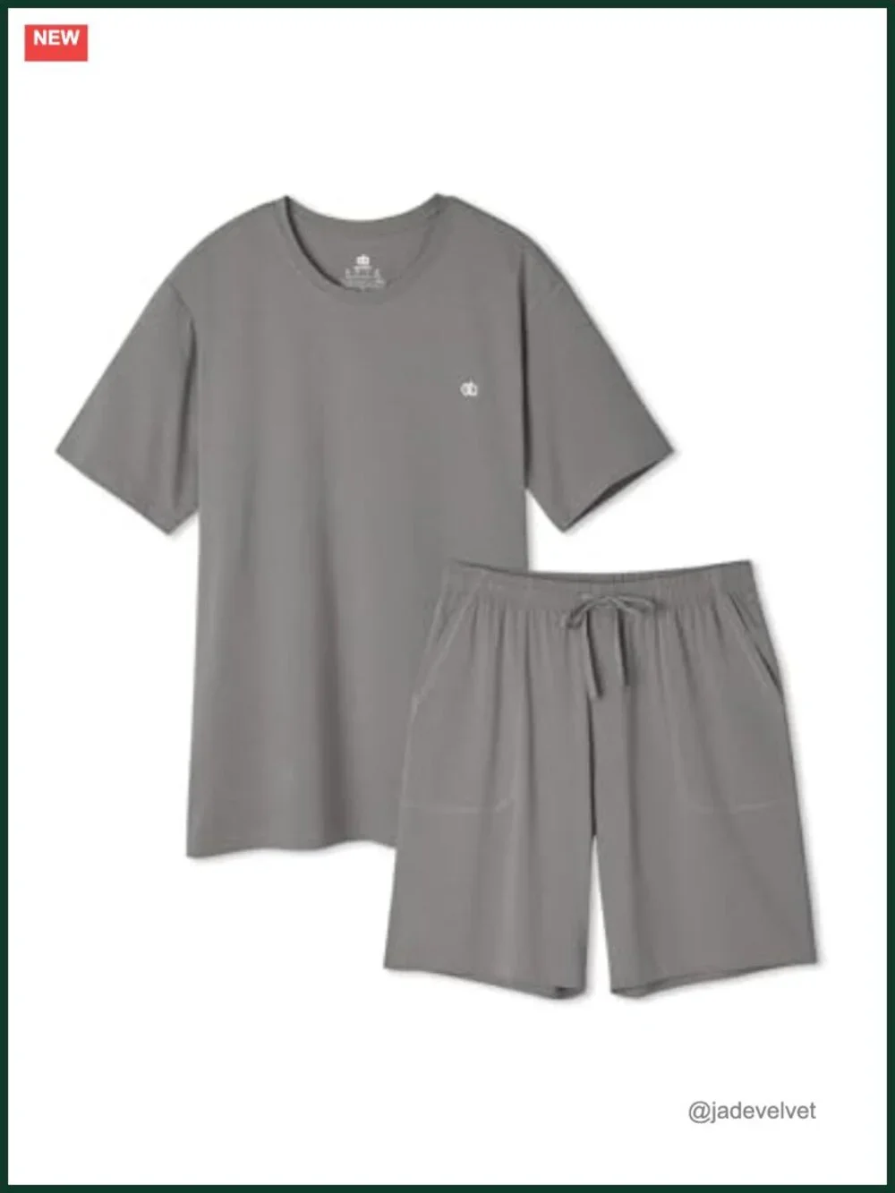 Men's Cooling Pajama Set Short Sleeve Loungewear Sleepwear Set